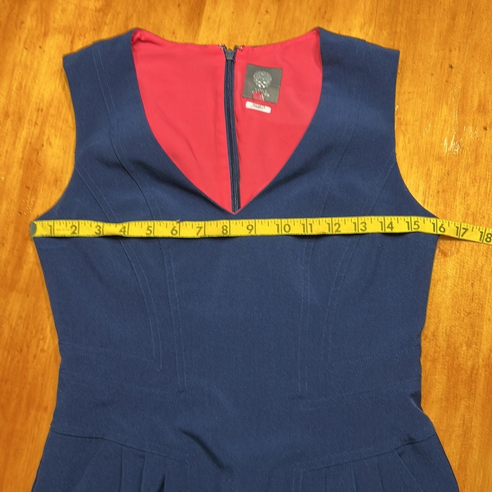 Vince Camuto Fit & Flare Navy Sleeveless Dress - Picture 4 of 8